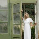 a woman in white dress
